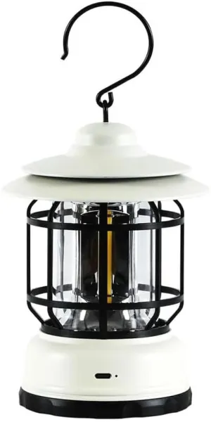 Portable Camping lamp Flame Style Milky White
