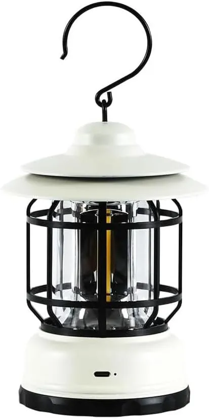 Portable Camping lamp Flame Style Milky White
