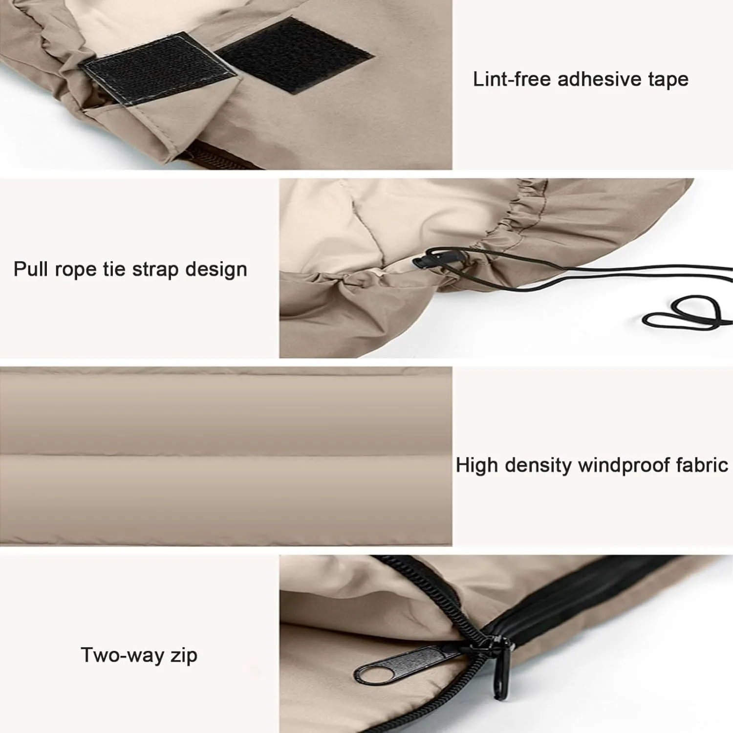 Portable Camping Sleeping Bag, 4 Seasons for Adults Light Warm Large with Compression Sack for Hiking Backpacking Adventures