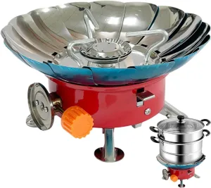 Portable Camping Stove - Propane Camping Stove | Aluminum Alloy, Windproof Camping Burner | Adjustable Camping Gass Stove Cooking Gear For Outdoor Picnic, Hiking, Trekking, Fishing, Hunting