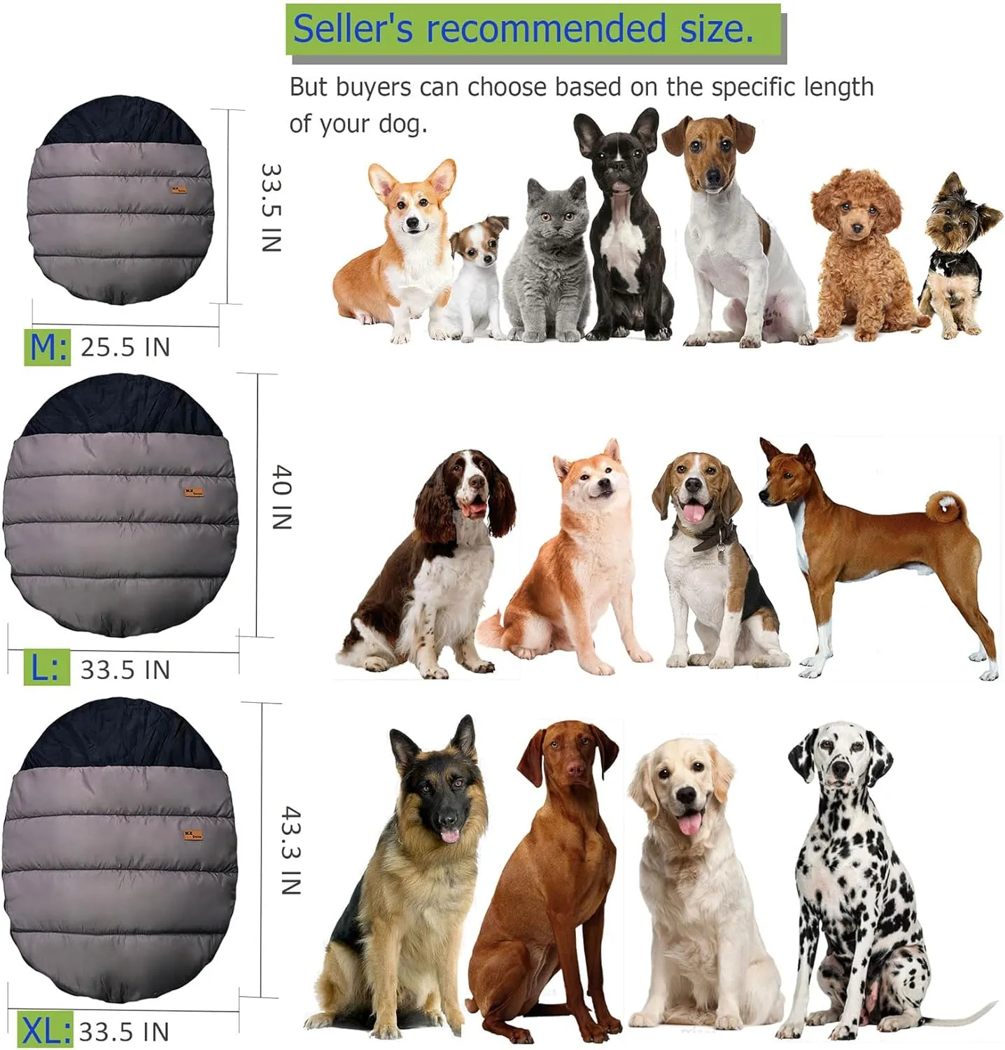 Portable Camping Travel Dog Bed, Waterproof Extra Large Camping Dog Bed/Mat, Rollable Portable Pet Dog Sleeping Bag