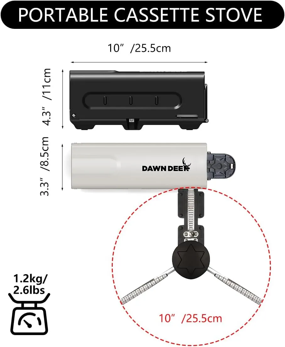 Portable Cassette Stove With Delicate Storage Bag, Foldable Camp Stove Compact Camping Stove, 2200W Folding Butane Gas Burner (Black)