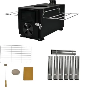 Portable Cast Iron Camping Stove with Chimney Pipes - Wood Burning Tent Stove for Outdoor, Hiking, Travel, and Backpacking | Ideal for Hot Tents, Camping Tents | Wood Stove Camping, Wood Burning Stove