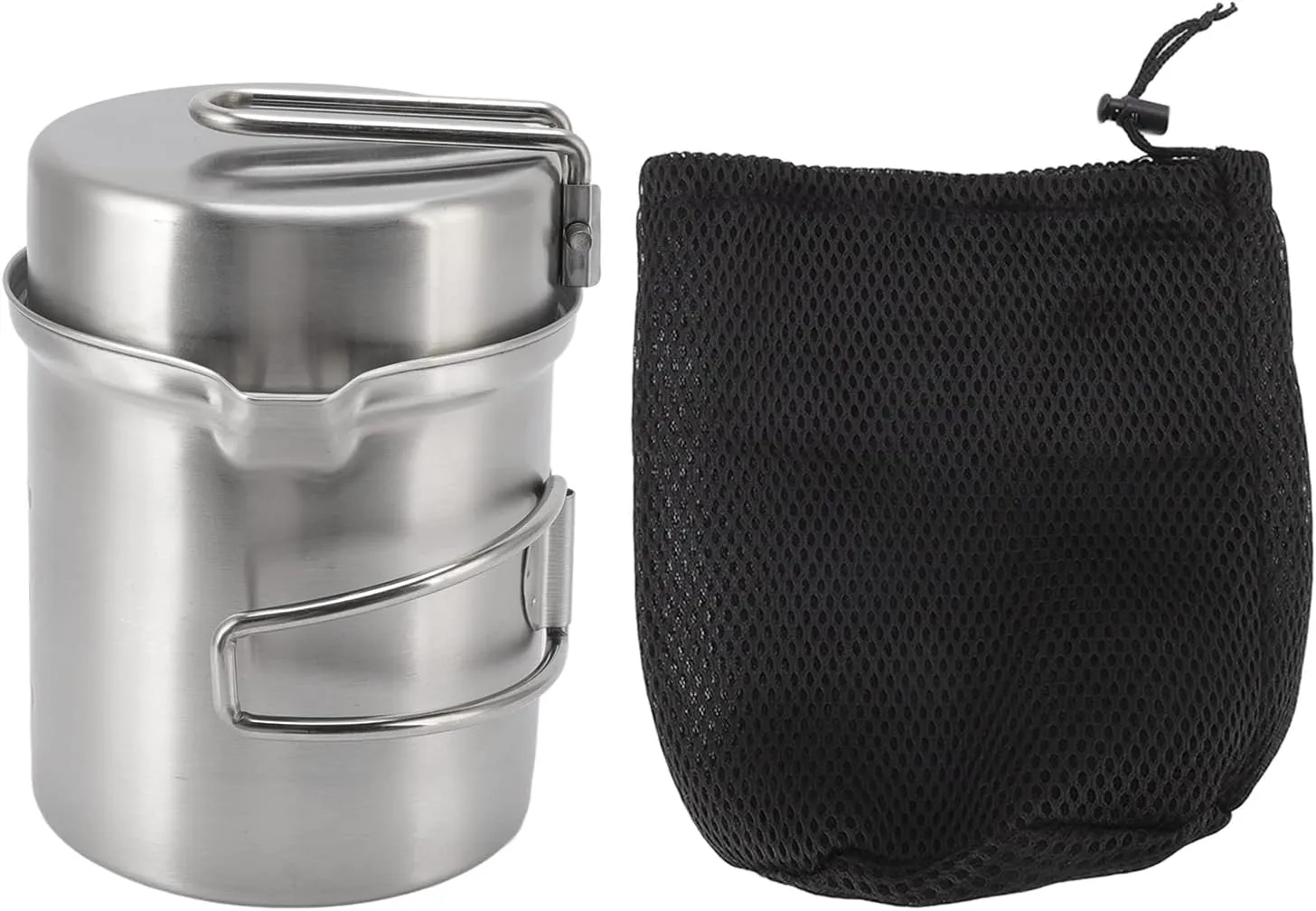 Portable Cookware Set, Outdoor Wood Stove Cooking Pot Set Stainless Steel Portable Windproof Pot Set Hiking Camping Cookware