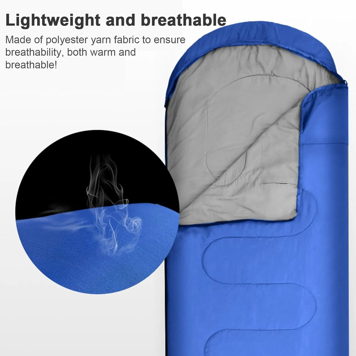 Portable Envelope Sleeping Bag, 4 Season Lightweight Warm and Washable Comforter for Adults Women Hiking Camping