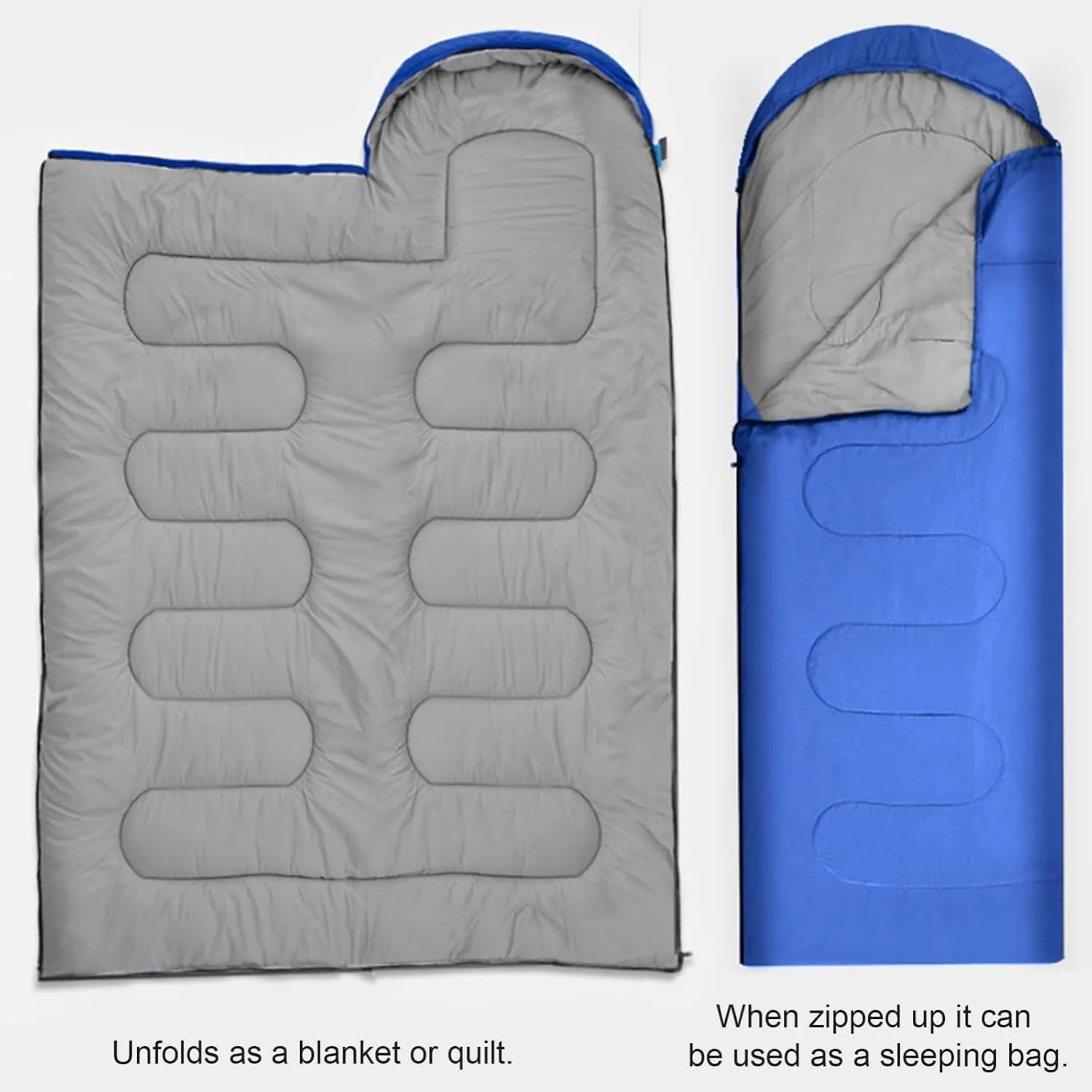 Portable Envelope Sleeping Bag, 4 Season Lightweight Warm and Washable Comforter for Adults Women Hiking Camping