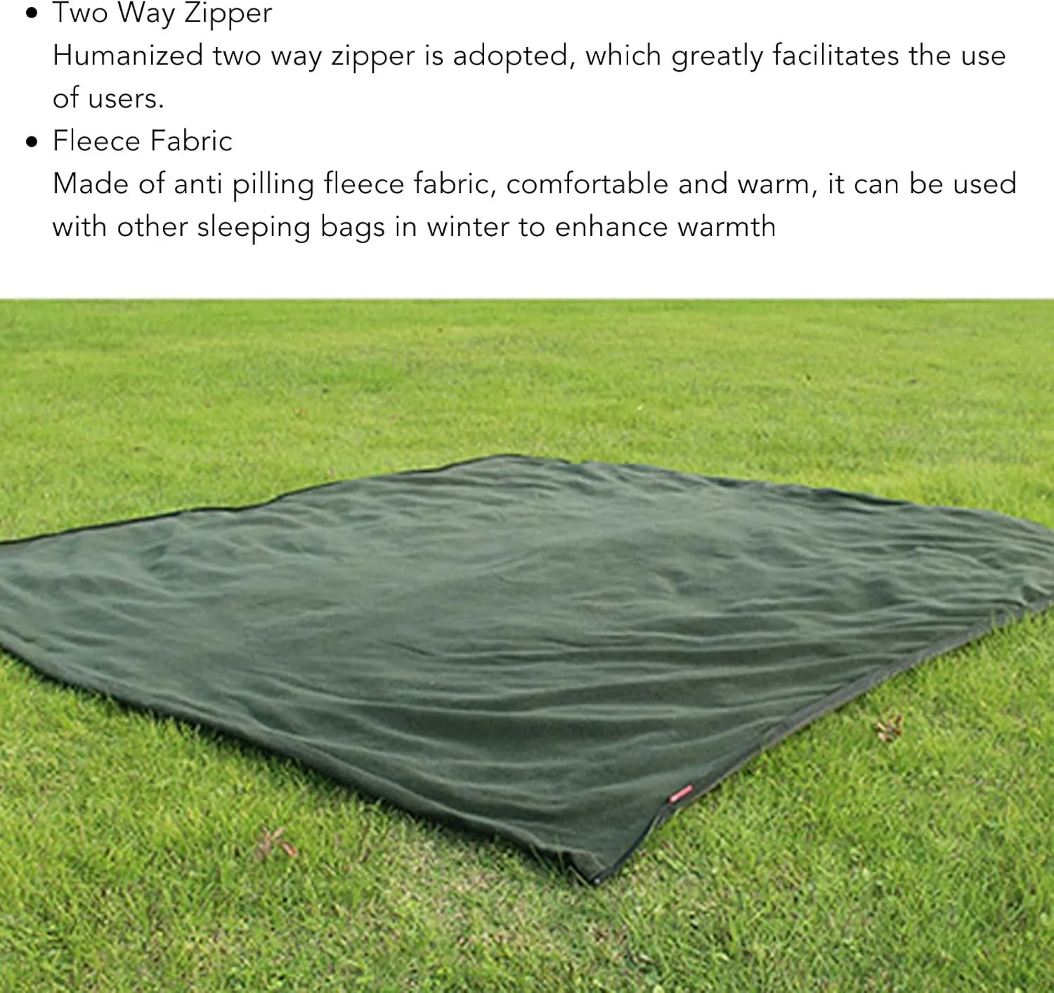 Portable Fleece Sleeping Bag for Adults, Camping and Hiking, Warm and Skin Friendly, Easy to Store, with Anti Pilling Fabric, Fold Size Approx. 180x75cm