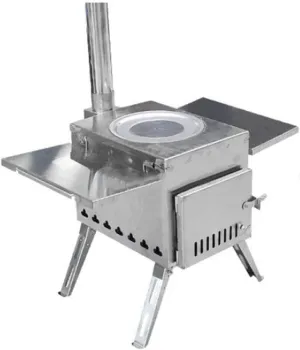 Portable Foldable Camping Stove Windproof Wood Burning Stove, Compact Tent Heating Stove with Pipes Outdoor Backpacking Stove Efficient Burning Heater Solidified Alcohol Stove