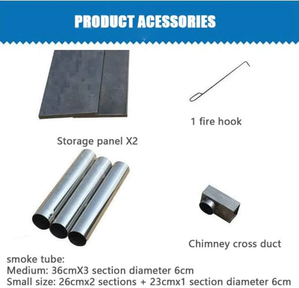 Portable Foldable Camping Stove Windproof Wood Burning Stove, Compact Tent Heating Stove with Pipes Outdoor Backpacking Stove Efficient Burning Heater Solidified Alcohol Stove