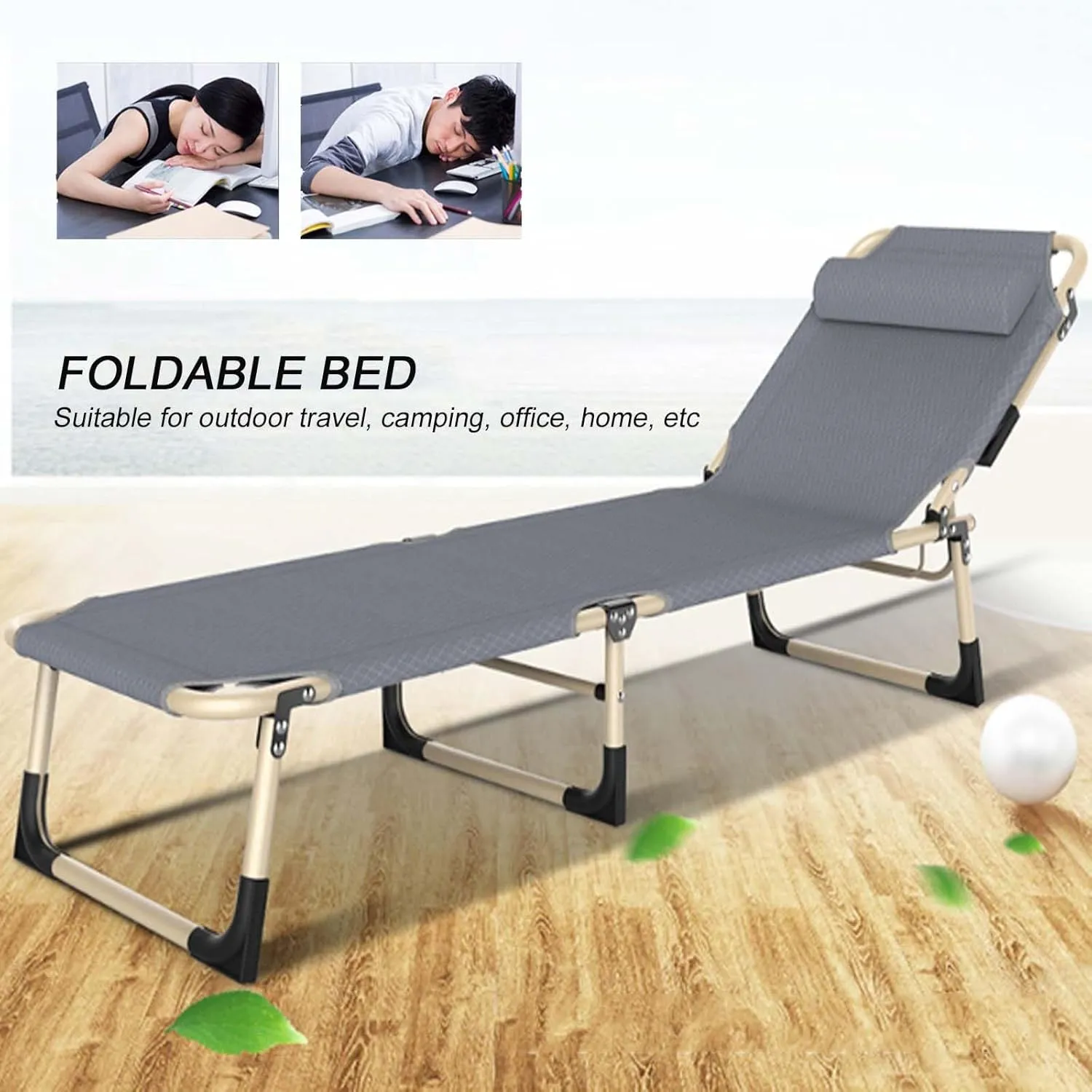 Portable Folding Adult Bed,Camping Cot Folding Camping Cot, Portable Camp Beds with Pillow for Adults, Travel Camping Bed for Sleeping, Lightweight Folding Bed Supports 330 lbs, Outdoor