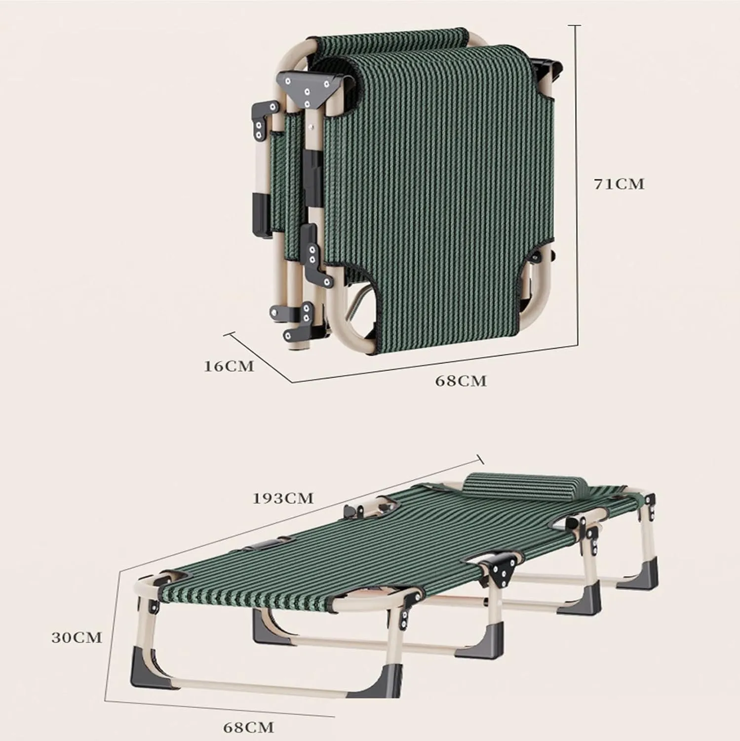 Portable Folding Camping Cot, Adjustable 5-Position Folding Lounge Chair Outdoor, for Camping Pool(A)