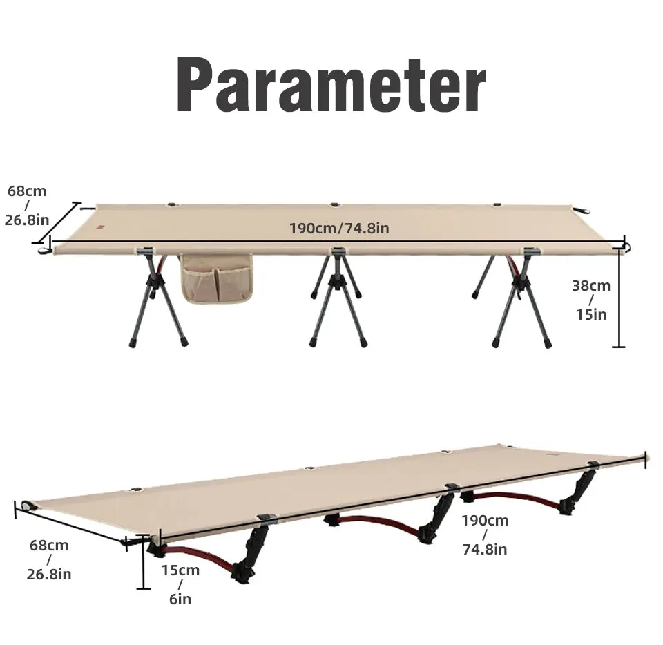Portable Folding Camping Cot – Comfortable Outdoor Sleeping Bed for Adults & Kids | Perfect for Camping, Travel, and RV Use
