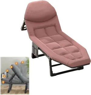 Portable Folding Camping Cot with Adjustable Backrest Memory Pillow, Tri-Fold Design, Heavy Duty Sleeping Bed for Outdoor, Travel, Beach, Vacation