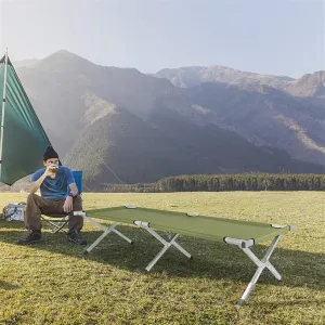 Portable Folding Camping Cot with Carrying Bag, Outdoor Convenient Army Green Travel Camp cots