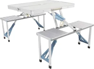 Portable Folding Picnic Table,Outdoor Dining Table,Folding Table and Chair,Kid's Picnic Table,Heavy Duty Camping Picnic Tables,with Umbrella Hole,for Outdoor, Party, Garden, Beach, Backyard (Silver)