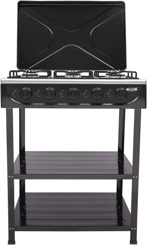 Portable Gas Stove with 5 Burners, 2.5KW High-Power Cooking, Natural Gas Stove for Outdoor Camping, RV Travel & Home Use