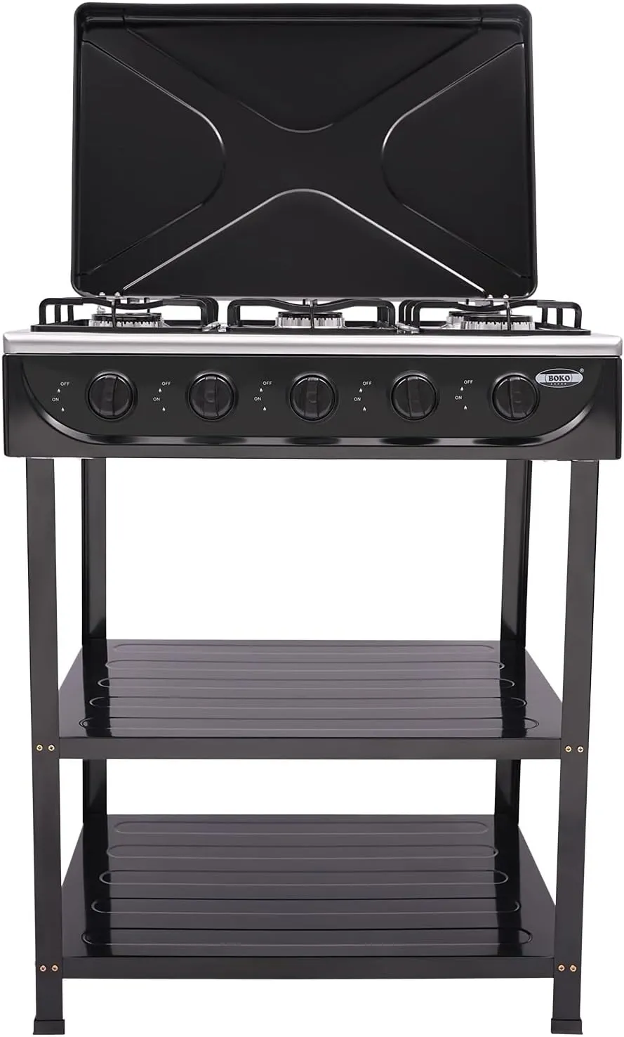 Portable Gas Stove with 5 Burners, 2.5KW High-Power Cooking, Natural Gas Stove for Outdoor Camping, RV Travel & Home Use