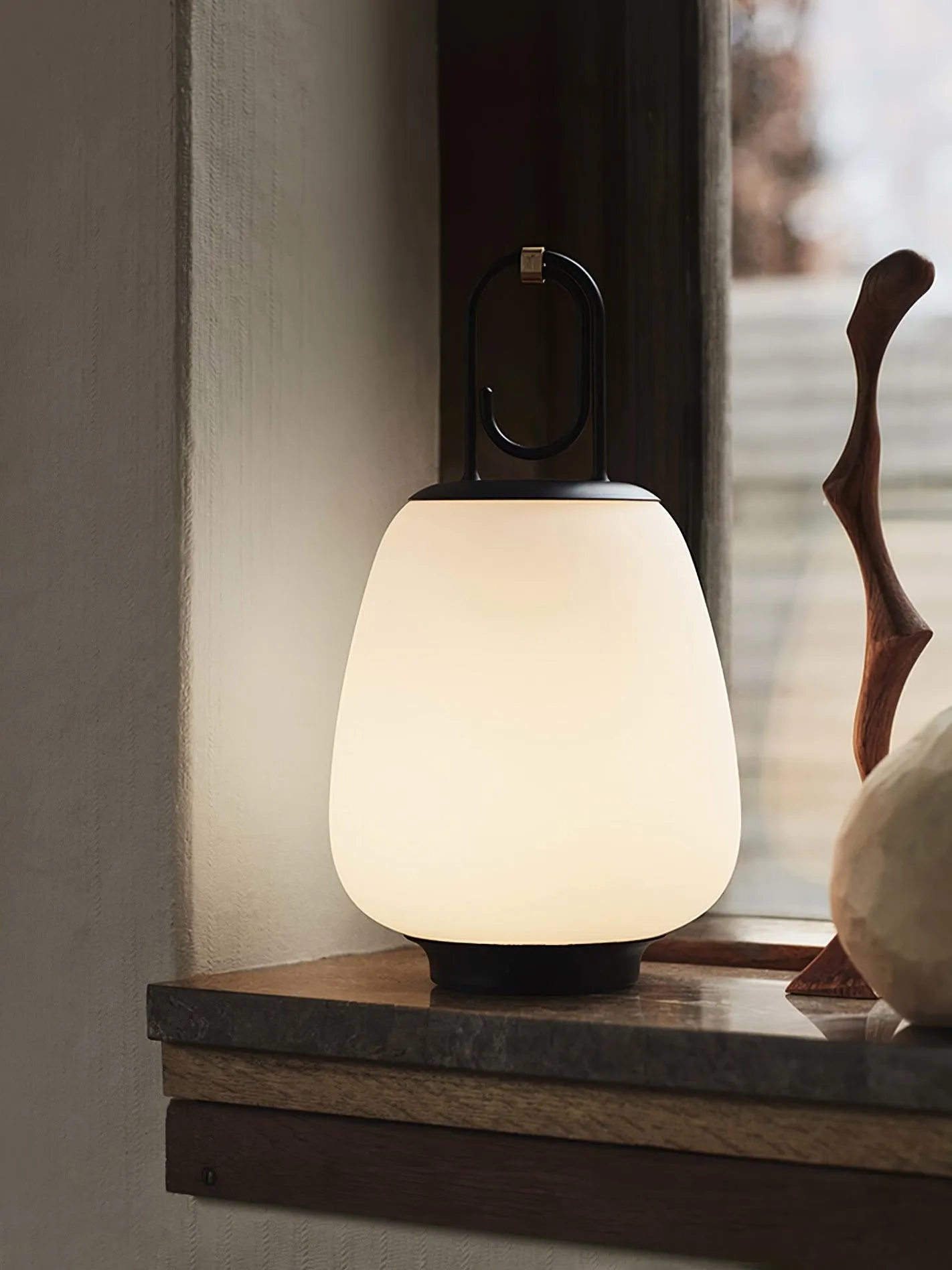 Portable Lantern Table Lamp – USB Rechargeable with Warm & Cool Light Modes