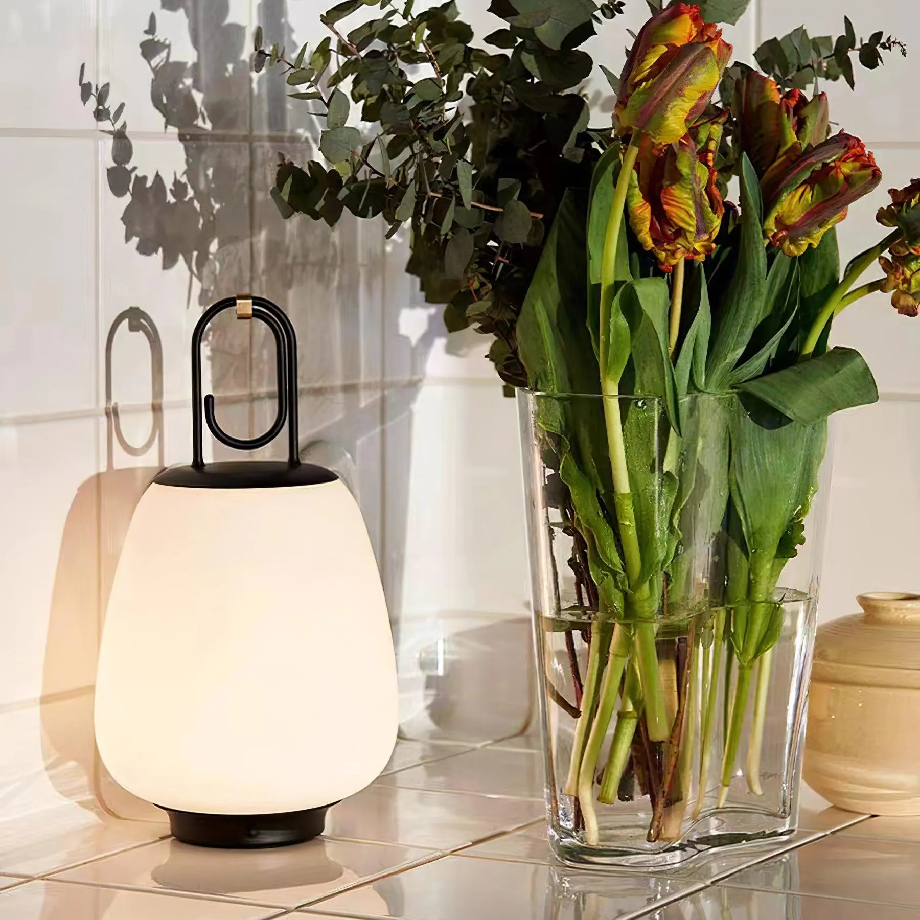 Portable Lantern Table Lamp – USB Rechargeable with Warm & Cool Light Modes