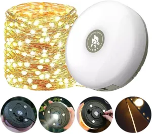 Portable LED Camping String Lights Lantern Waterproof USB Rechargeable Magnetic(Warm Light)