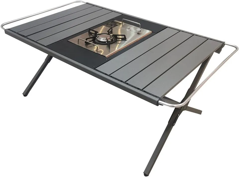 Portable Outdoor Camping Aluminum Alloy Table Lightweight Picnic Dinner Desk Tactical Table Folding Includes Wooden Chairs,03,1