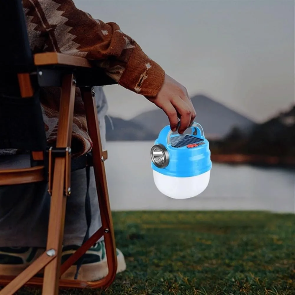 Portable Outdoor Camping Light, Solar Powered and USB Rechargeable Camping Tent Light,Camping Lights, Emergency Lights,Hanging Tent Light