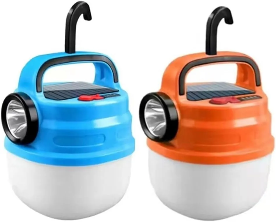 Portable Outdoor Camping Light, Solar Powered and USB Rechargeable Camping Tent Light,Camping Lights, Emergency Lights,Hanging Tent Light