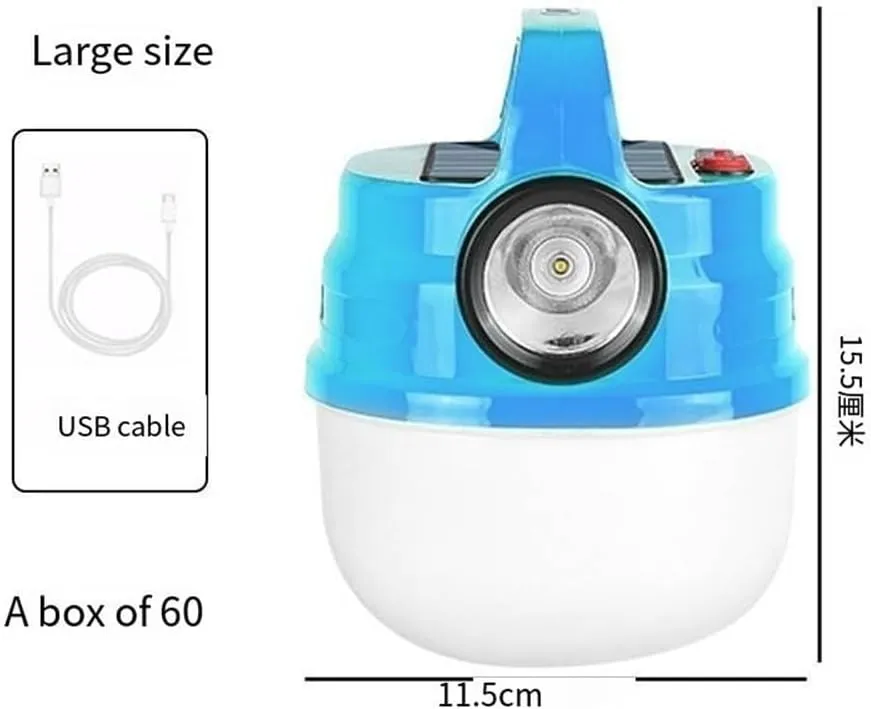 Portable Outdoor Camping Light, Solar Powered and USB Rechargeable Camping Tent Light,Camping Lights, Emergency Lights,Hanging Tent Light