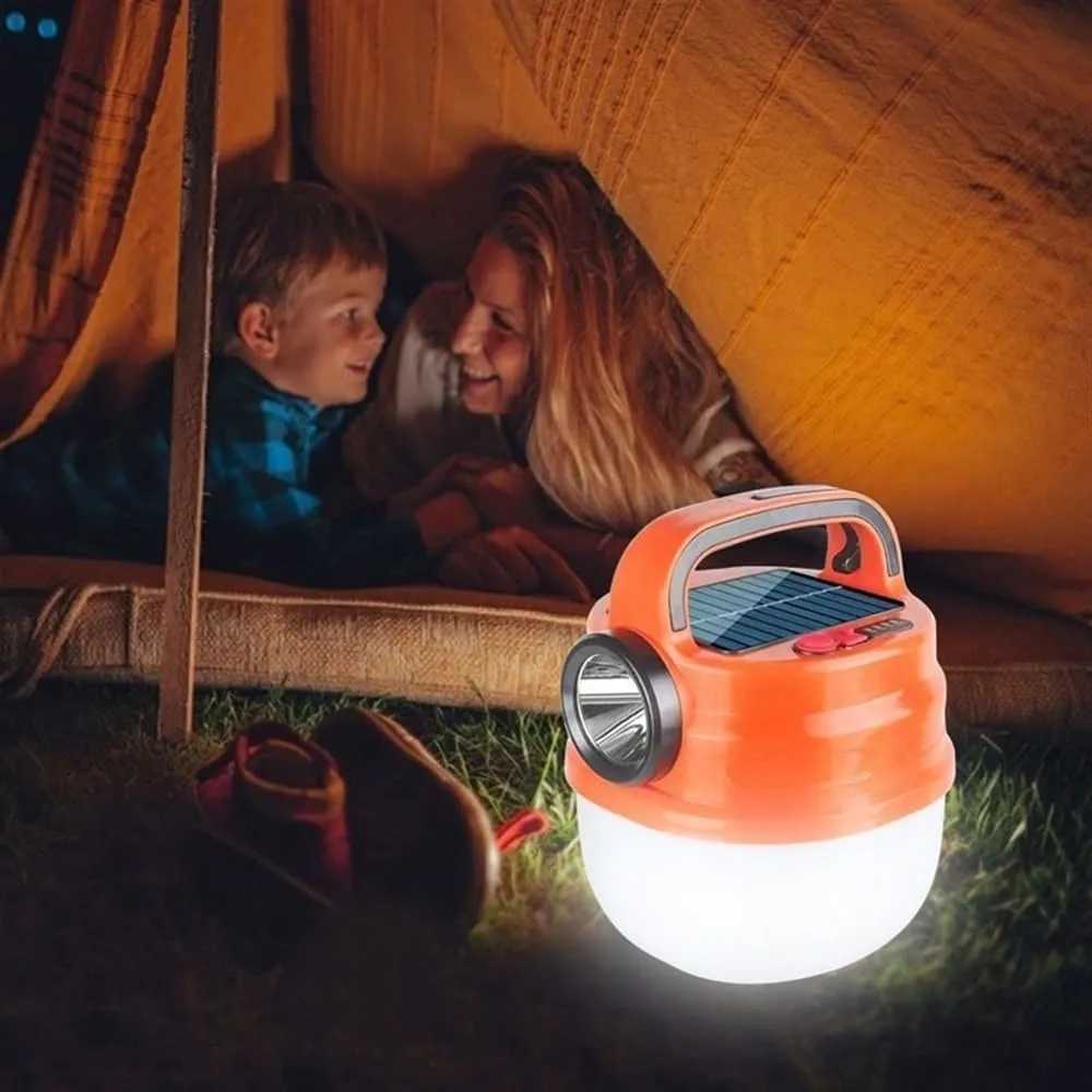Portable Outdoor Camping Light, Solar Powered and USB Rechargeable Camping Tent Light,Camping Lights, Emergency Lights,Hanging Tent Light