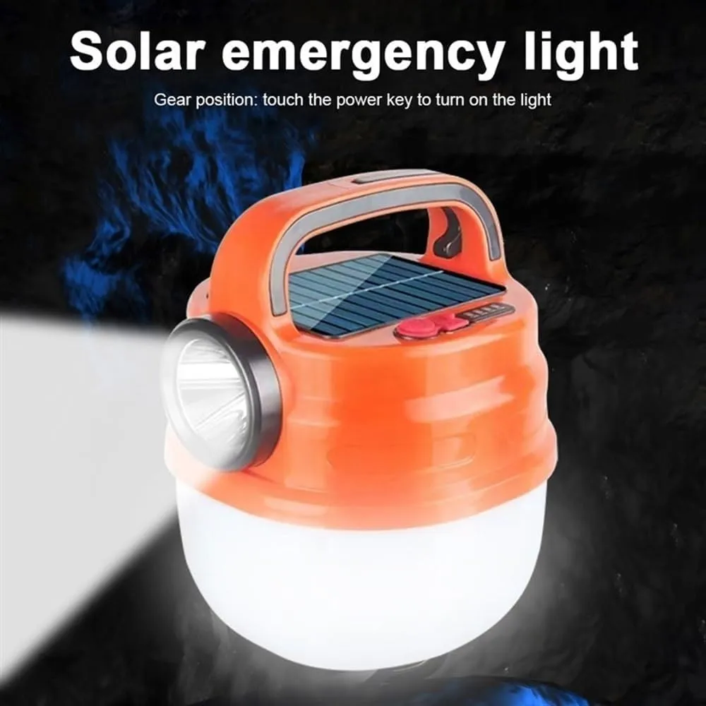 Portable Outdoor Camping Light, Solar Powered and USB Rechargeable Camping Tent Light,Camping Lights, Emergency Lights,Hanging Tent Light