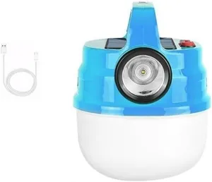 Portable Outdoor Camping Light, Solar Powered and USB Rechargeable Camping Tent Light,Camping Lights, Emergency Lights,Hanging Tent Light