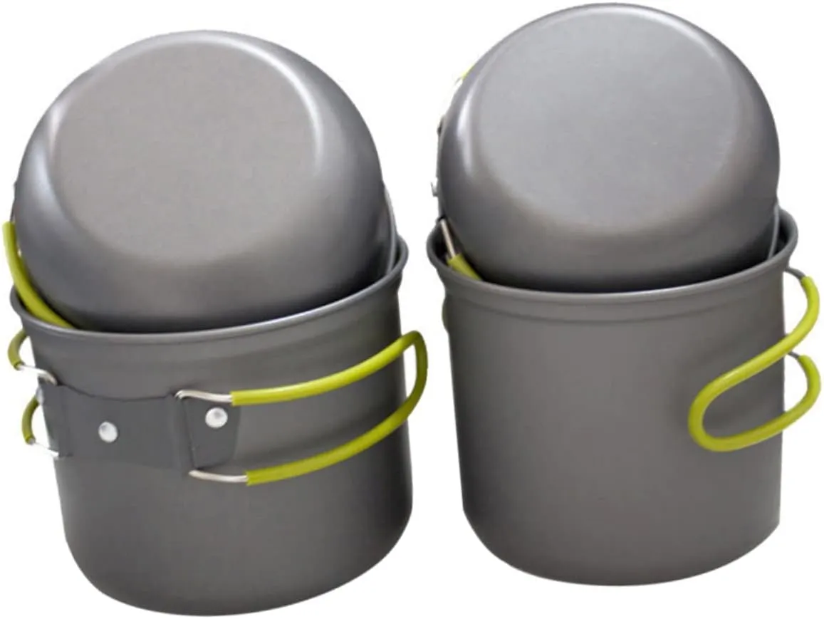 Portable Outdoor Cooking Pot Aluminum Oxide Camping Cookware Set Picnic Cooking Utensils