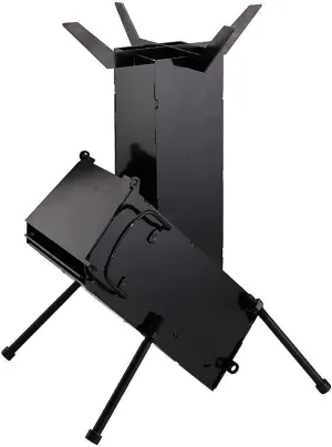 Portable Outdoor Wood Burning Stove, Camping Tent Stove with Stable Bracket Thicked Carbon Steel Material Detachable Foldable Design, for Keeping Warm Cooking