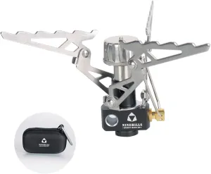 Portable Propane Stove, Compact Manual Ignition, Single Burner, Foldable, Lightweight, Compatible with OD Cans, Camping, Mountain Climbing, Outdoor, Disaster Preparedness Goods