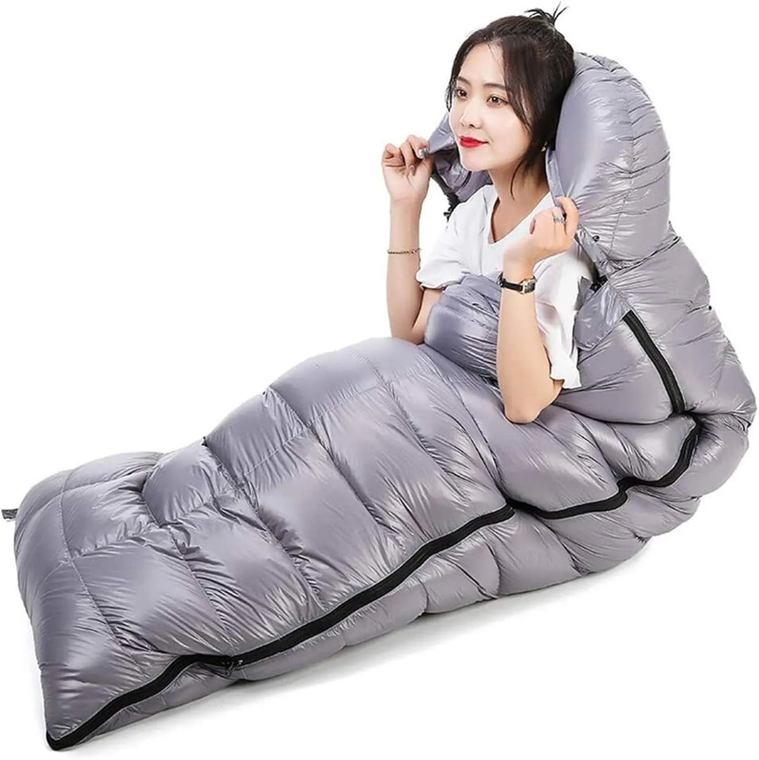 Portable Sleeping Bag Warm Weather and Winter Lightweight Waterproof – Great for Adults Kids - Excellent Camping Gear Equipment Traveling and Outdoor Activities Lightweight