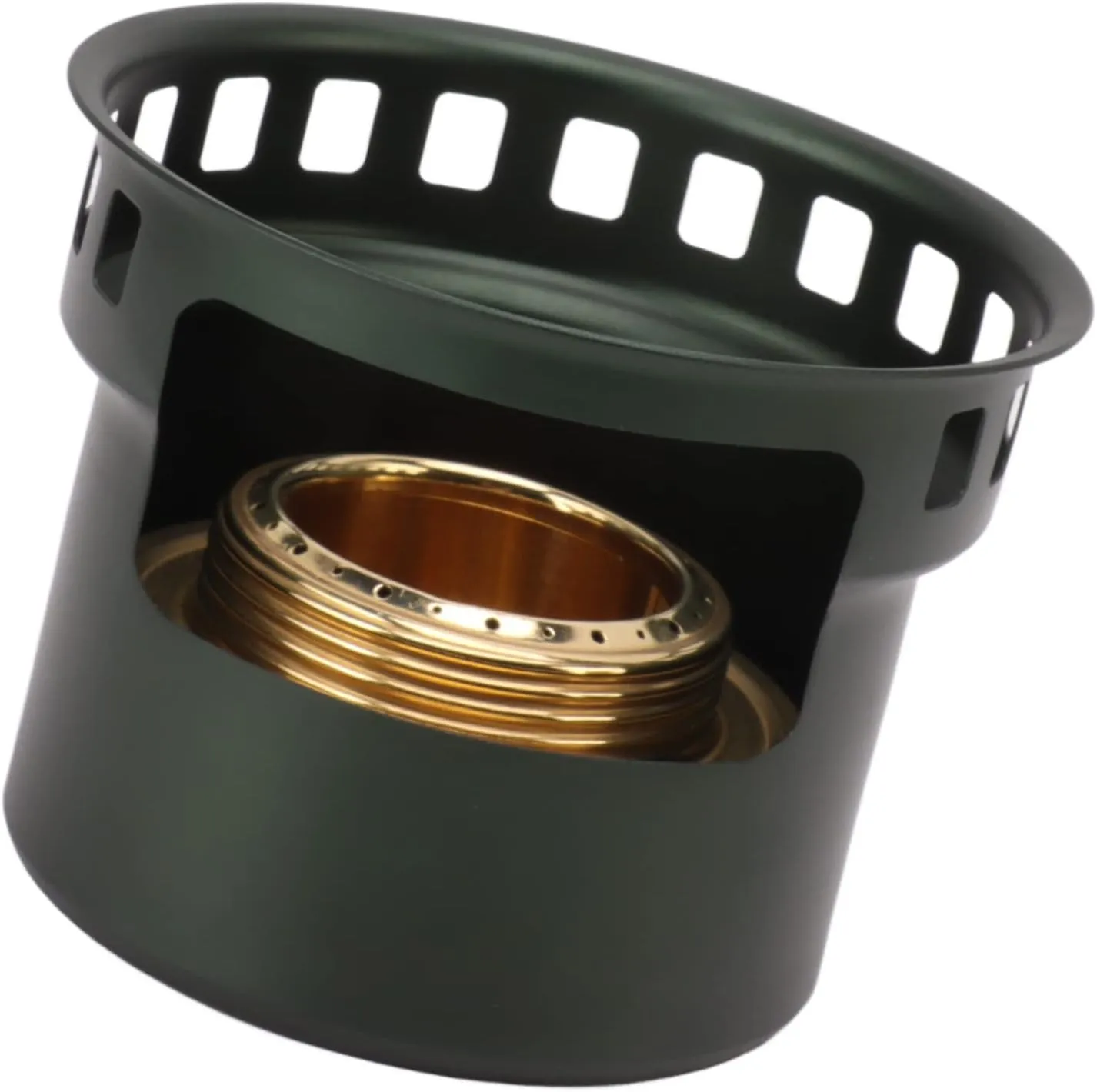 Portable Split Design Aluminium Alloy Copper Alcohol Stove, Windproof Camping Picnic Backpacking Stove for Outdoor Cooking, with Dual Fuel Functionality, Suitable for Pots,