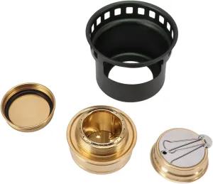Portable Split Design Aluminium Alloy Copper Alcohol Stove, Windproof Camping Picnic Backpacking Stove for Outdoor Cooking, with Dual Fuel Functionality, Suitable for Pots,