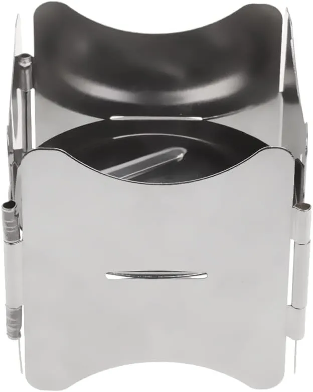 Portable Stainless Steel Folding Wood Stove Pot Stand for Outdoor Picnic Camping Backpacking