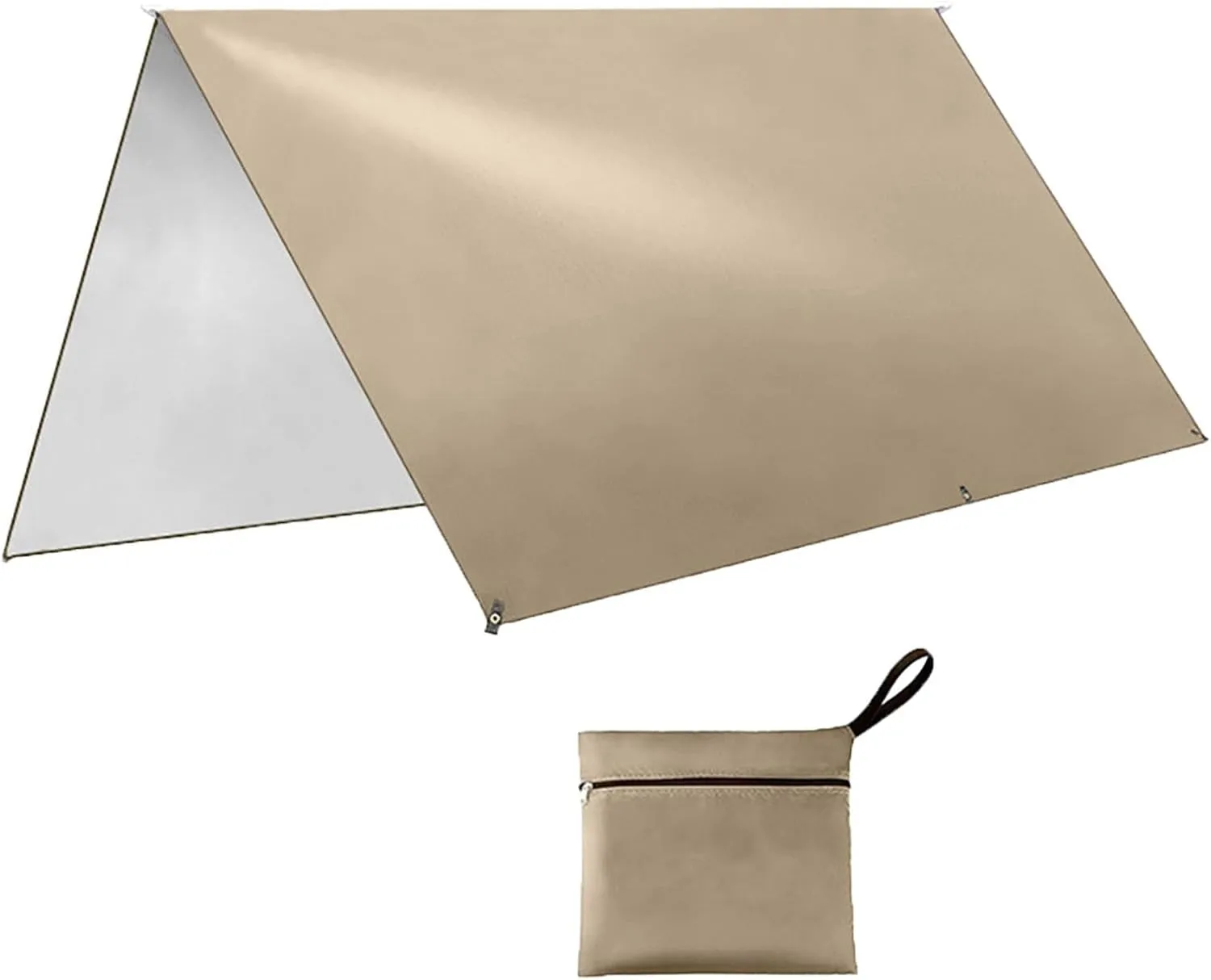 Portable Tarp, Multifunctional Outdoor Camping Traveling Awning, Shelter Rain Tarp, Tent Footprint for Hiking, Backpacking, Hammock, Beach
