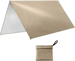 Portable Tarp, Multifunctional Outdoor Camping Traveling Awning, Shelter Rain Tarp, Tent Footprint for Hiking, Backpacking, Hammock, Beach