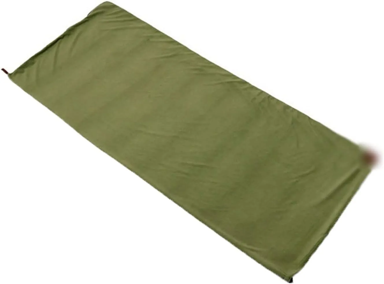 Portable Ultra-Light Polar Fleece Sleeping Bag for Outdoor Camping Travel, Lightweight Warm, with Hood and Adjustable Drawcord (Green)