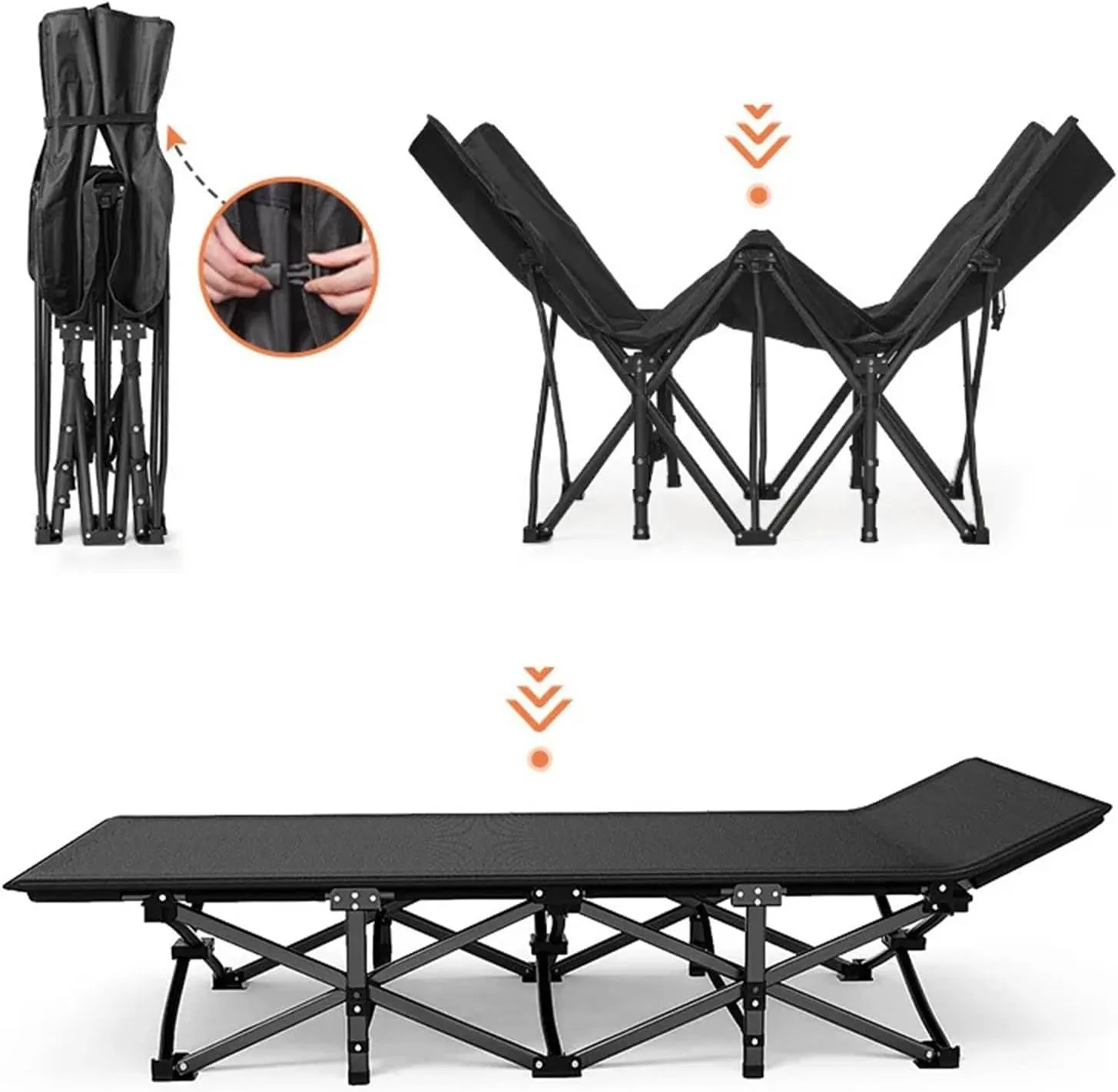 Portable Ultralight Camping Bed Outdoor Fishing Assisted Recliner Foldable Single Person Simple Bed Tourism Equipment(71x 188 gray1)