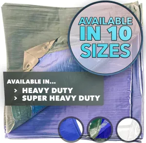 QUEEN OF TARPS | 20x30 Heavy Duty Tarp Waterproof, 120 GSM is 12 MIL, UV/Tear Resistant Tarp, Camping, Outdoor Furniture, Car, Tents, Painting, Firewood Protection | 20x30, Heavy Duty