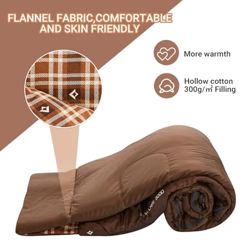 Queen Size 2 Person Double Sleeping Bags with Pillows for Adults