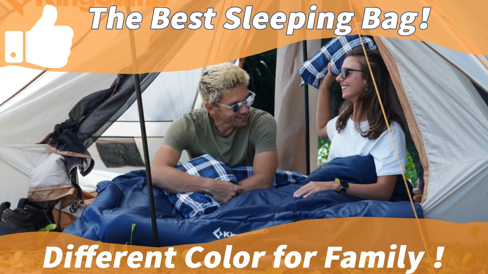 Queen Size 2 Person Double Sleeping Bags with Pillows for Adults