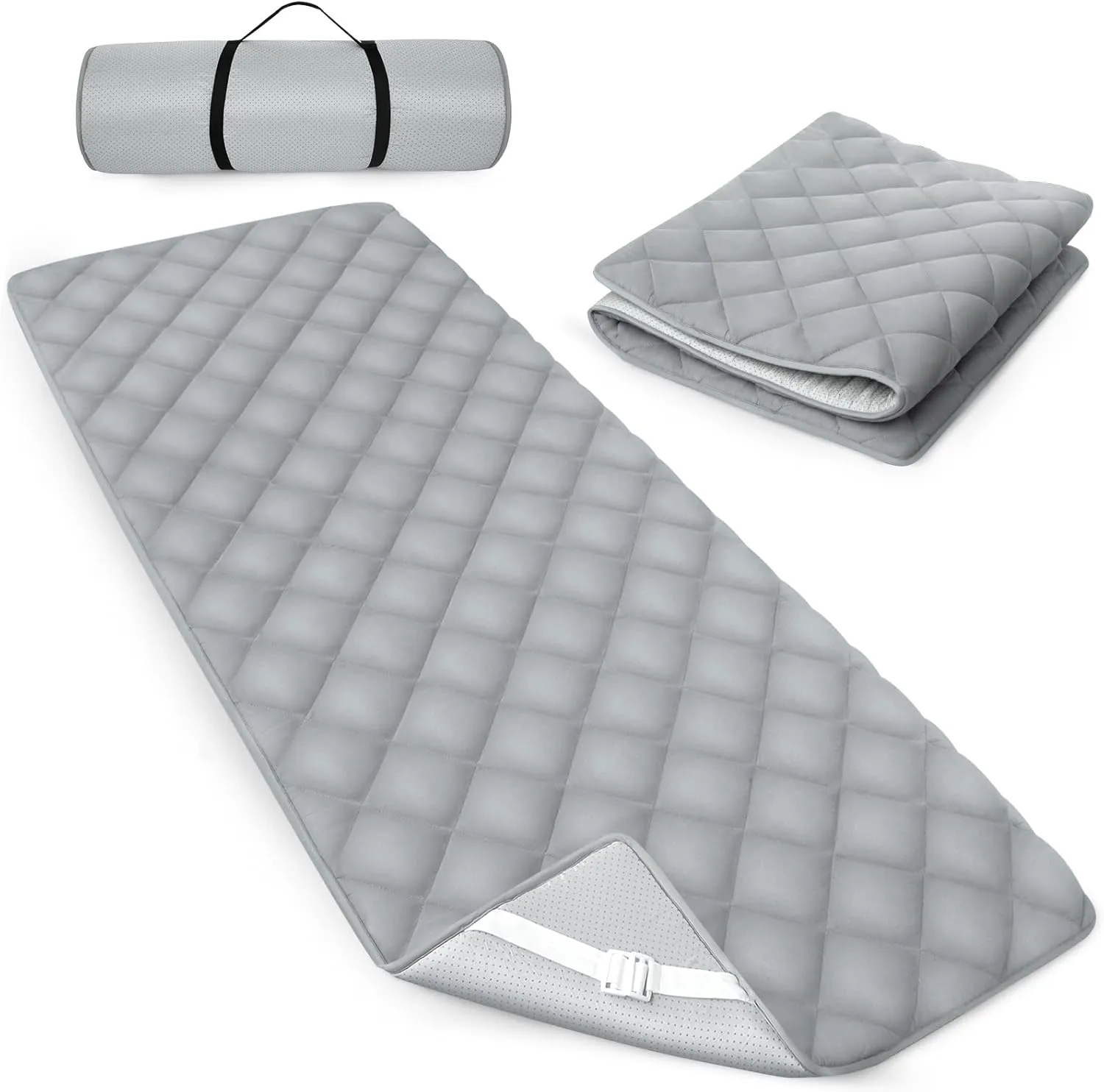 Quilted Foam Mattress Topper Pad, Non-Slip Super Soft Comfortable 75"x30", Cool Sleeping Pad for Camp Cot/RV Bunk/Narrow Twin Beds