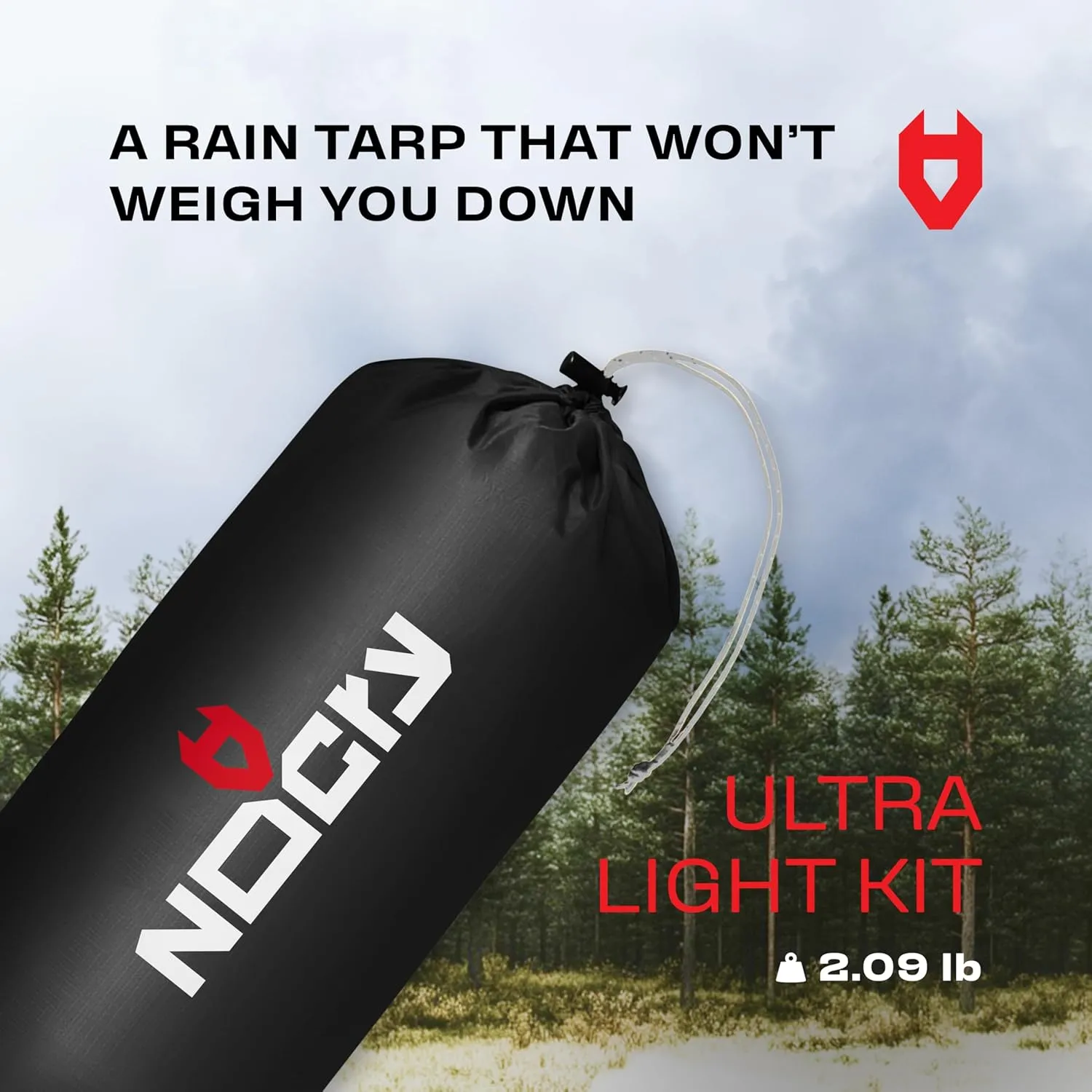 Rain Fly 12x10 Lightweight Survival Camping Tarp; 100% Waterproof; Makes a Great Backpacking Tarp or Hammock Shelter; Comes in Multiple Colors, Survival Bracelet Included; Black