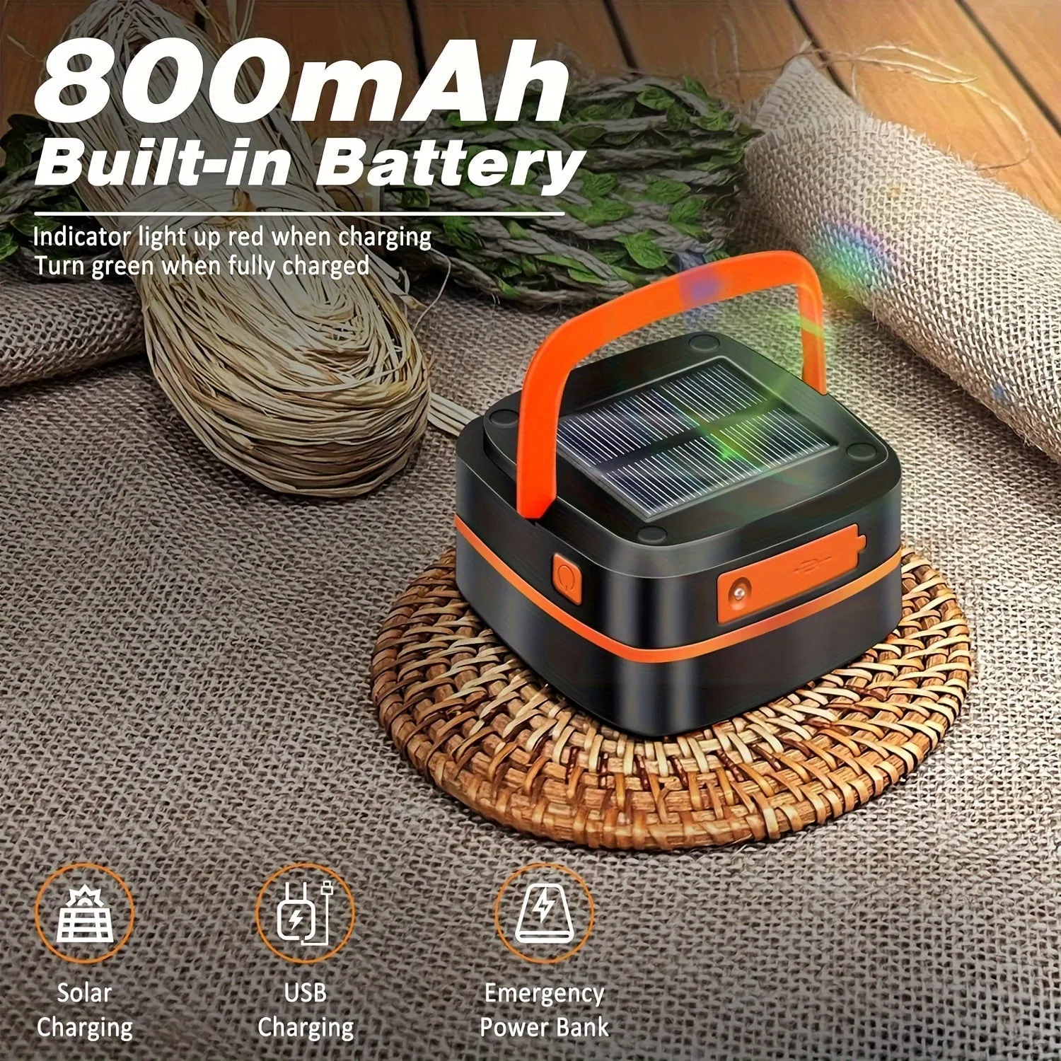 Recharged LED camping lantern -compact foldable light for outdoor adventures and emergencies