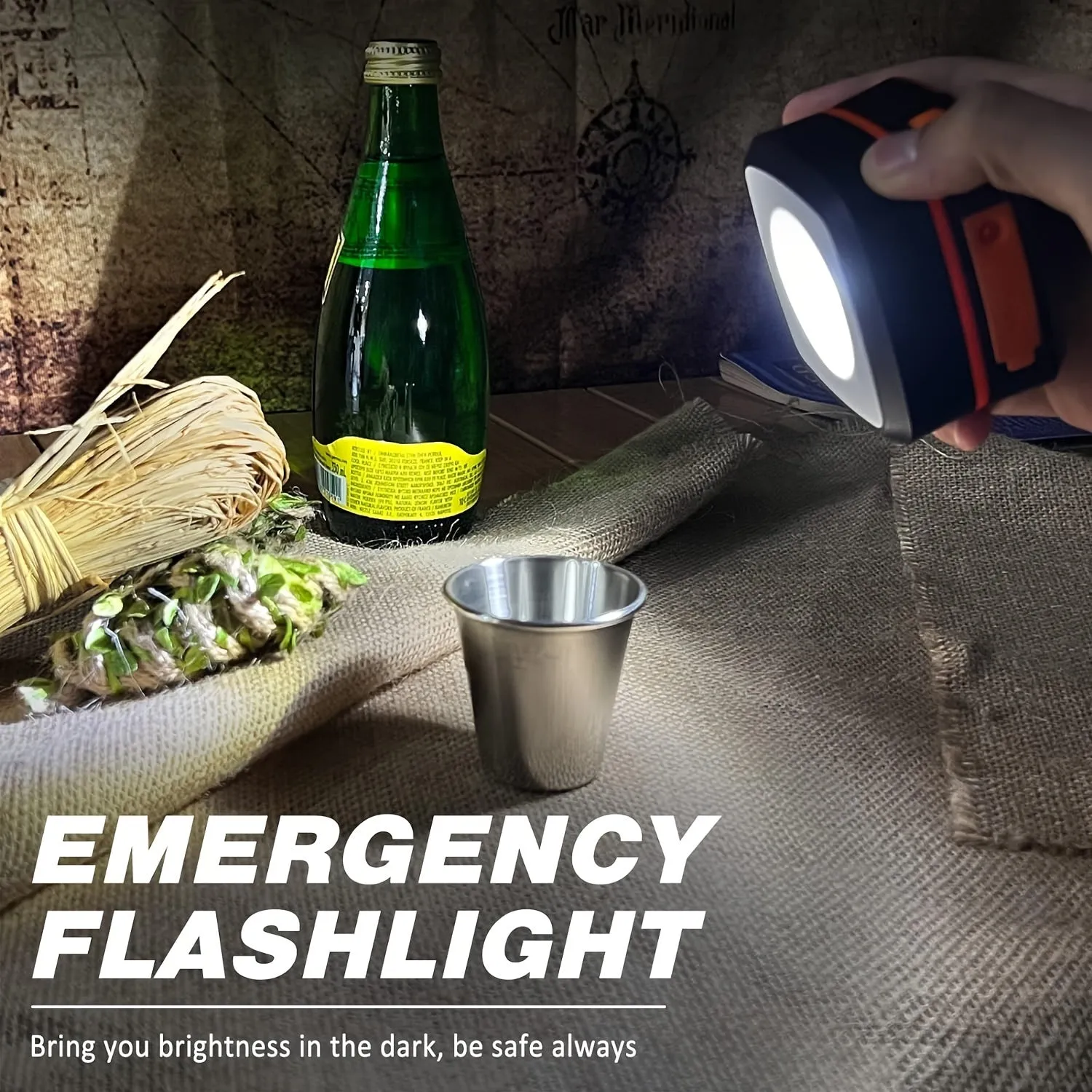 Recharged LED camping lantern -compact foldable light for outdoor adventures and emergencies