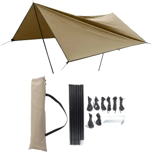 Rectangle Sun Shade, Waterproof Portable Tarp, Tent Canopy Waterproof Sunproof Camping Tarp, Multifunctional Outdoor Camping Traveling Awning, Backpacking Tarp Shelter Rain Tarp